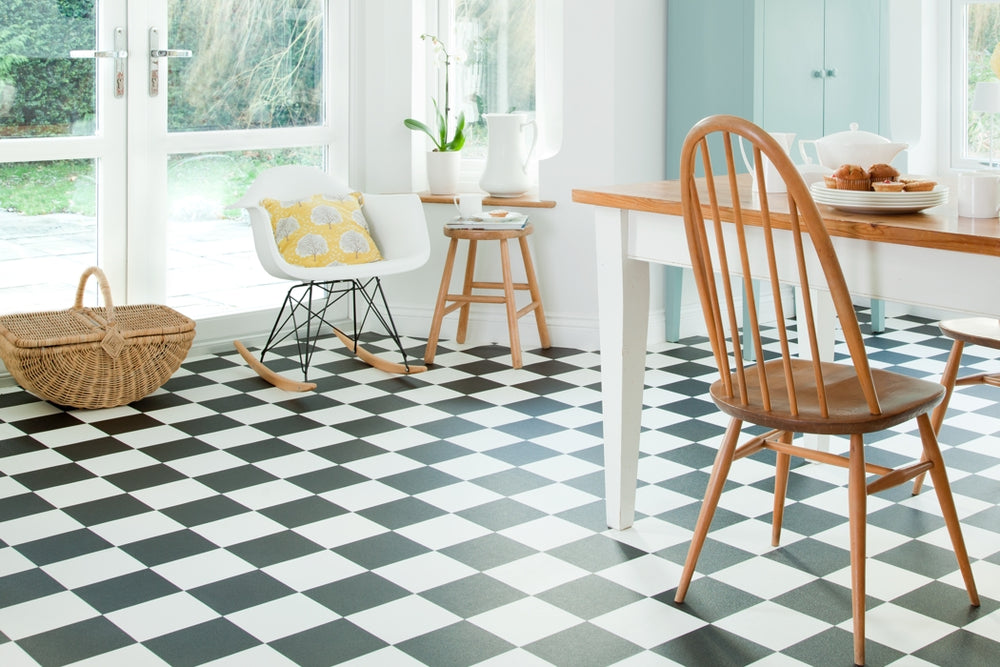 Comfort Vinyl svart/hvit rute